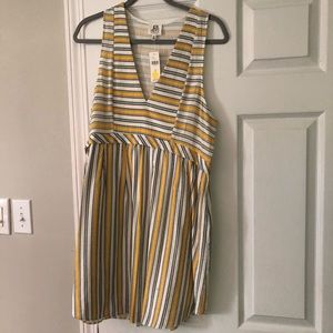NWT Anthropologie yellow striped dress, M